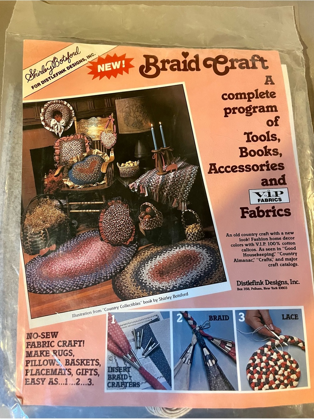 Braid Craft No-Sew Rug Home Decor Kit Shirley Botsford Distlefink Designs 1980’s